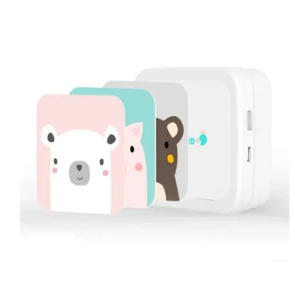 Thermal pocket portable Bluetooth printer 79x79x40mm 185g 900mAh in Pink or White