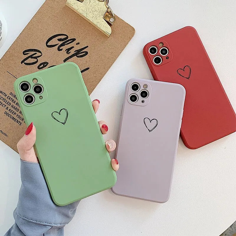Silicone TPU phone case for Apple iPhone in solid colour options