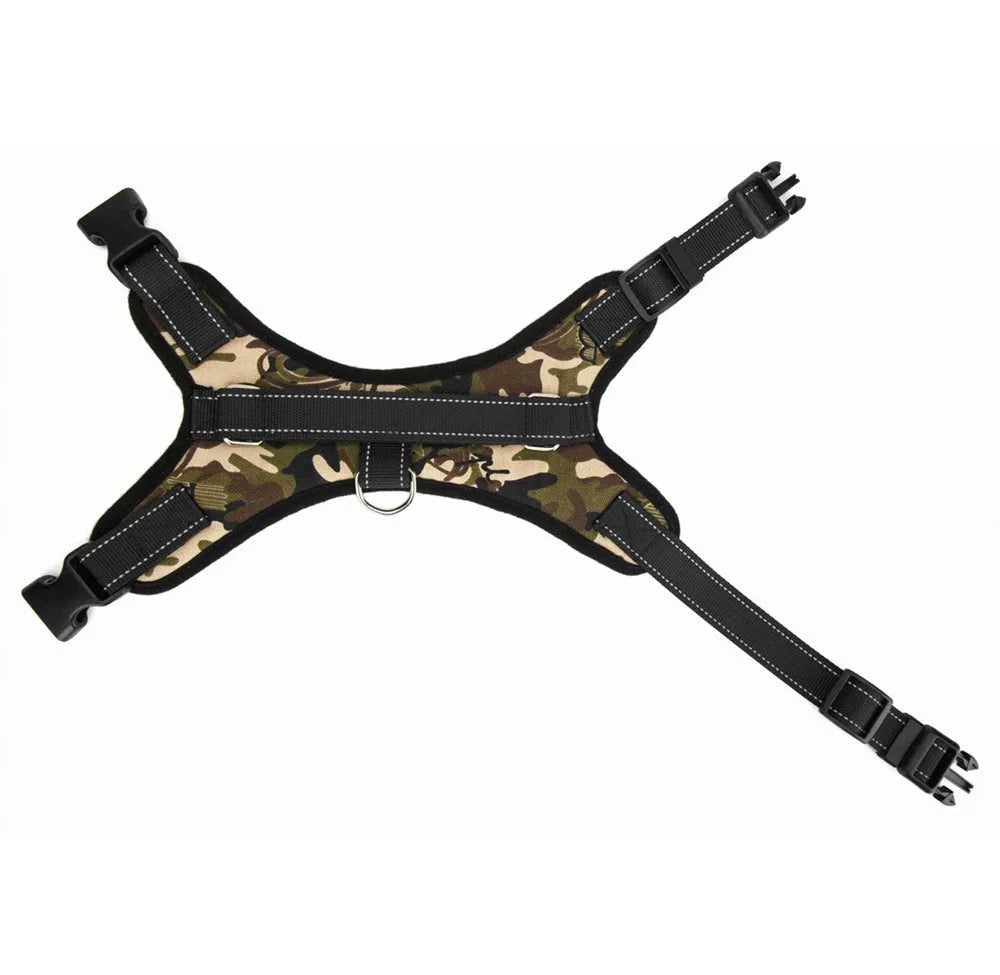 Nylon dog collar and lead set in black, red and camouflage for medium and large dogs, sizes S to XL