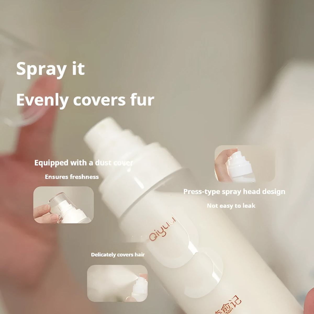 Protein spray bottle for dogs and cats, 120ml wash-free grooming mist for long hair and open knots