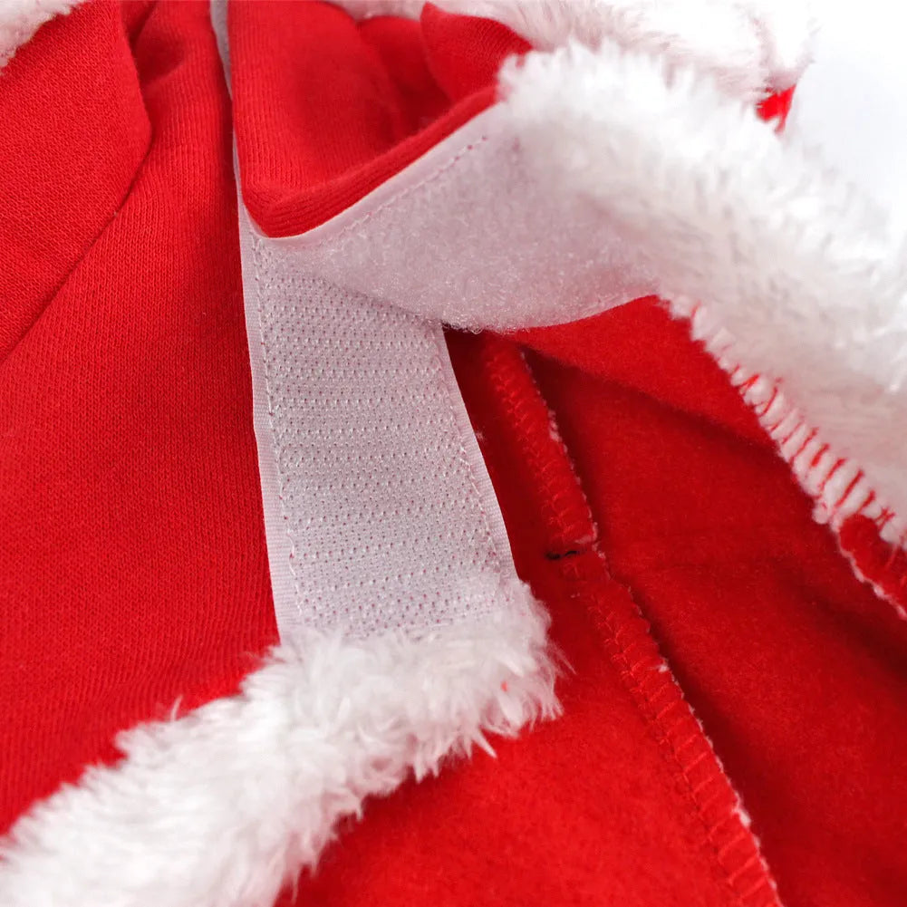 Red cotton winter Christmas dog clothing for small medium and large pets with festive design
