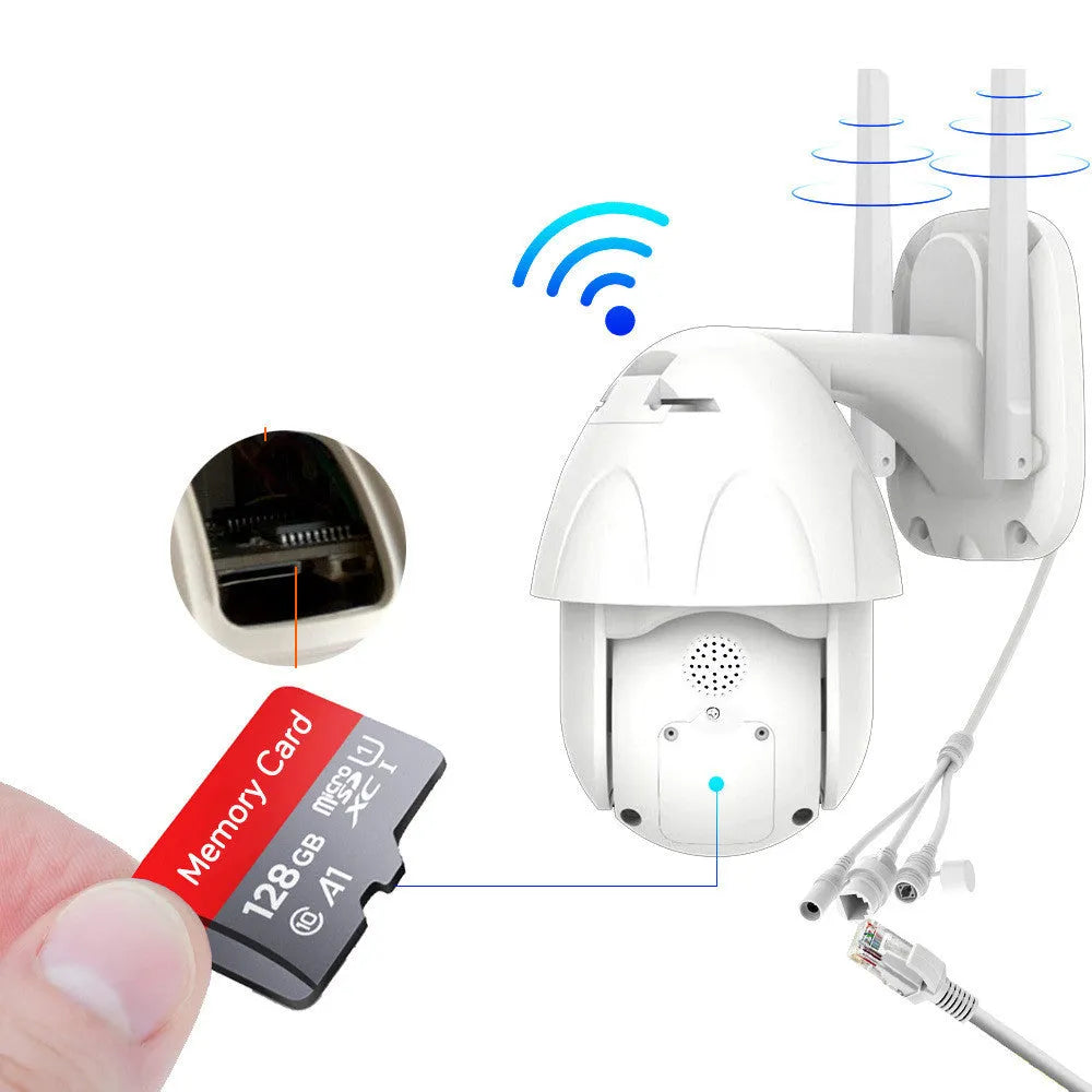 Outdoor Waterproof Graffiti Dome Surveillance Camera ABS Construction 2MP 1080P 6mm Lens 20m IR Distance White UK Plug Style Options Including TF Card Storage Up to 128G for Indoor and Outdoor Use