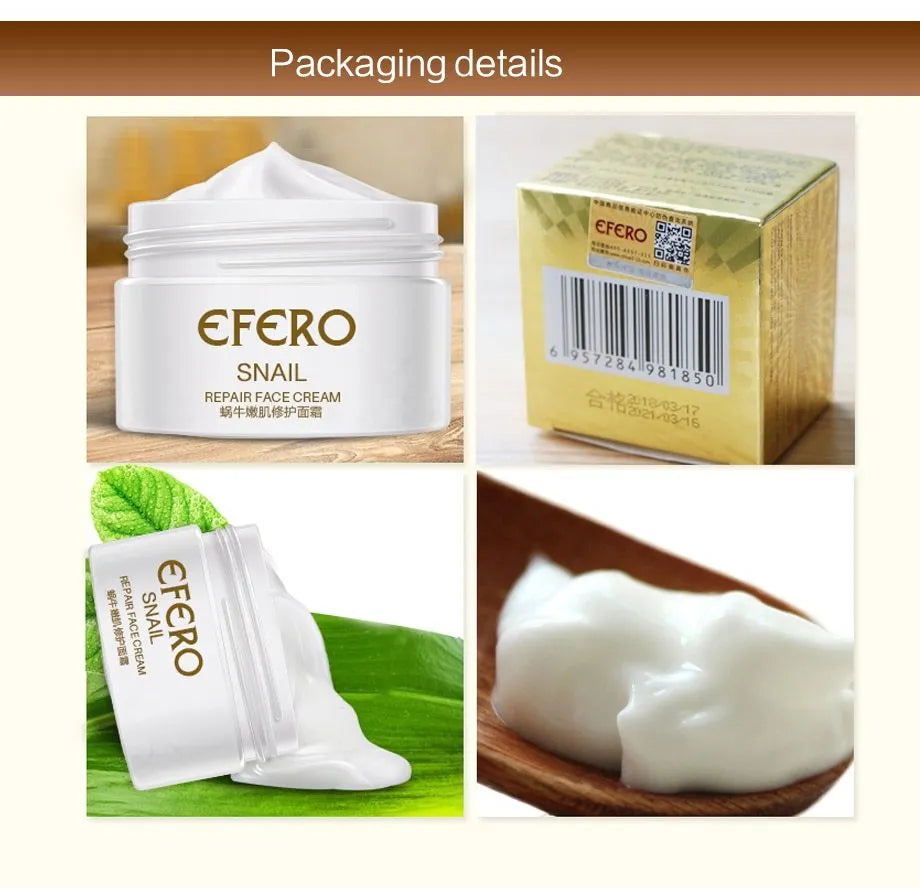 30g snail face cream moisturiser in jar for dry and normal skin, brightening and pore care