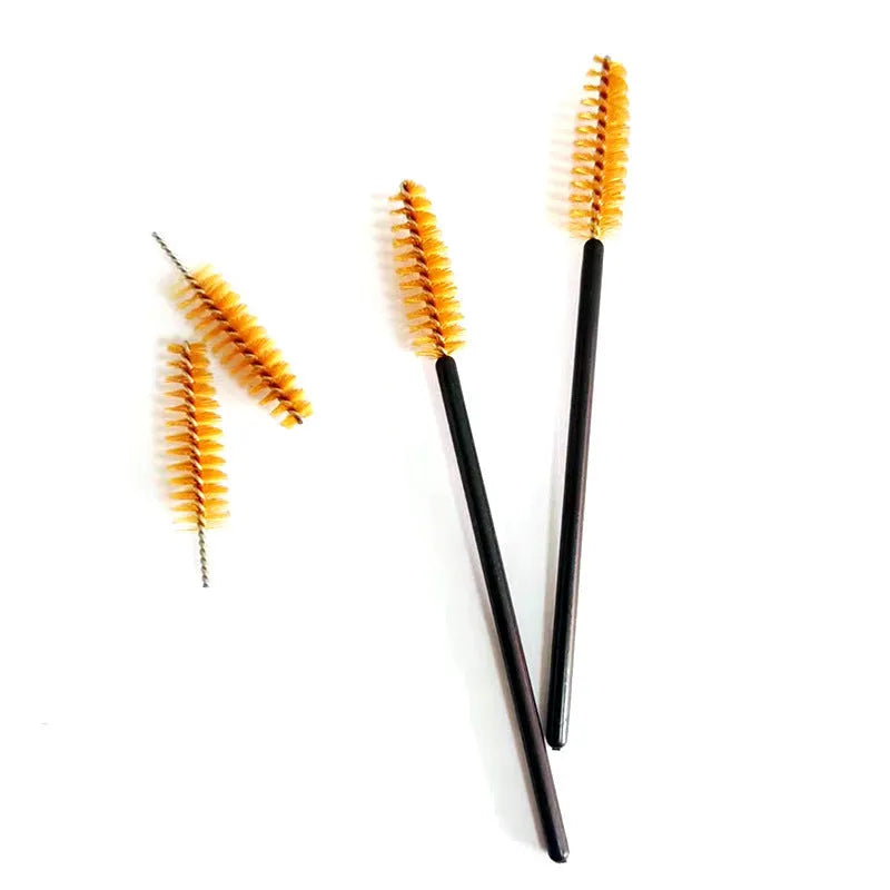 Rigui 50pcs plastic eyelash brush set in black, pink, red, blue, white, yellow and purple