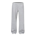 Men's straight-leg cotton trousers in black or grey with wide-leg cut and mid-waist design
