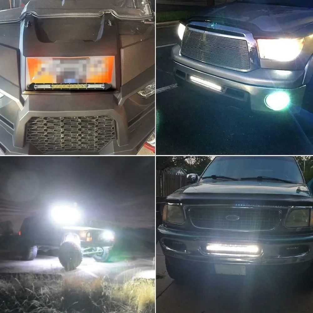 Ultra-thin aluminium alloy LED strip light for vehicle front bumper or roof mounting