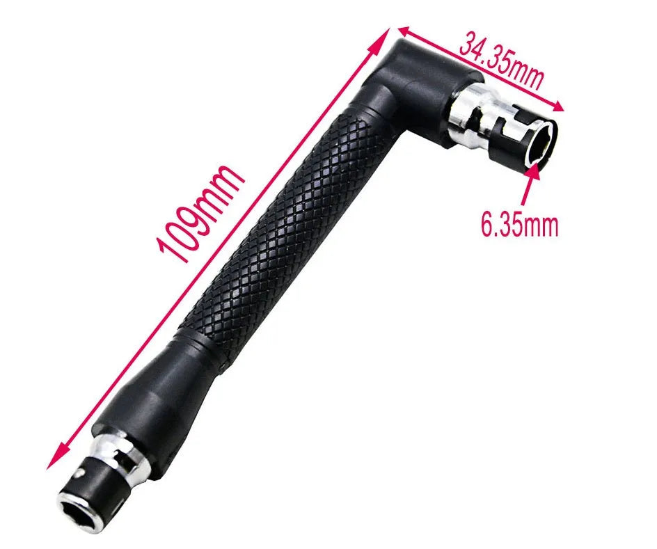 L-shaped double-headed socket wrench with 10 screwdriver bits for mechanical work
