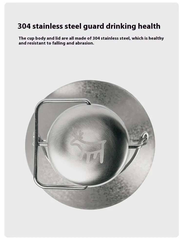 Large capacity outdoor portable stainless steel thermal pot with double layer insulation for camping hiking travel