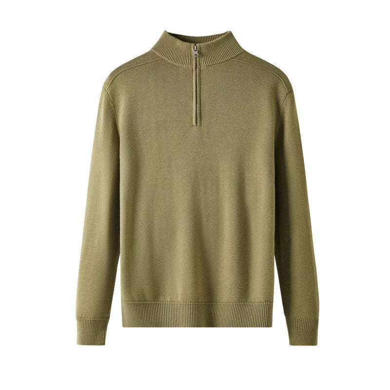 Men's casual slim fit wool pullover sweater in neutral colour options with long sleeves