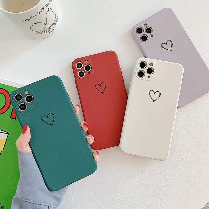 Silicone TPU phone case for Apple iPhone in solid colour options
