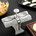 White double head dumpling mould manual press with 304 stainless steel and PP, anti-slip rubber mat, 0.46kg