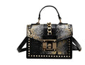 Women's alligator shoulder bag in PU fabric, 21cm x 15cm x 9cm, shown in available colours