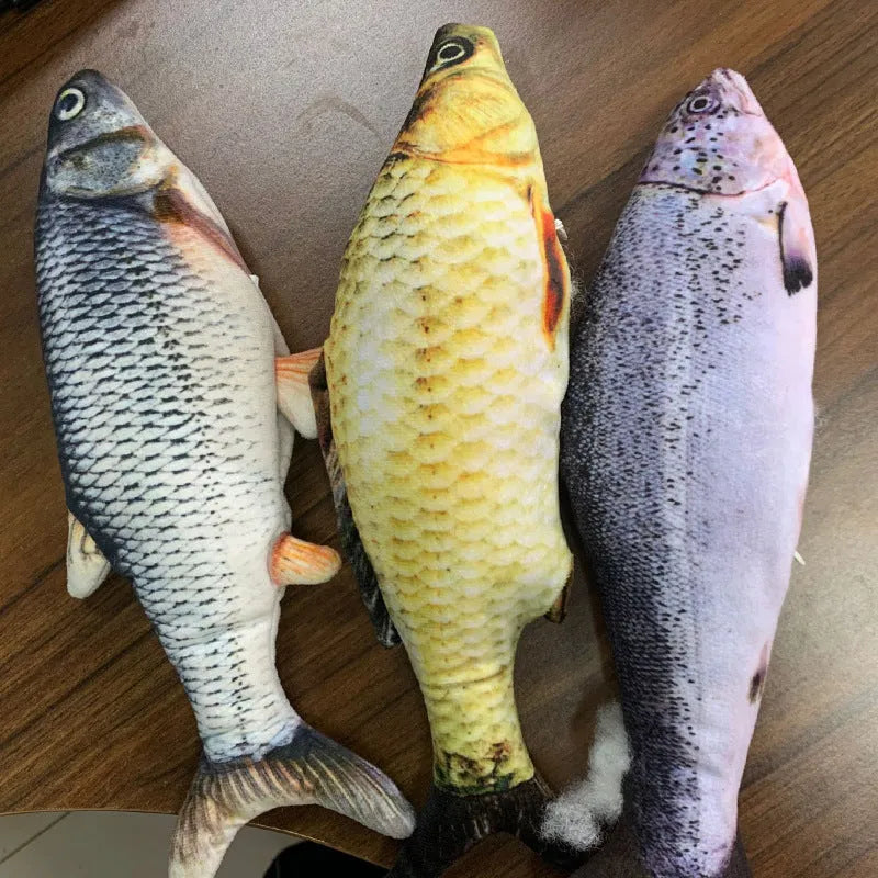 Electronic jumping fish cat toy with USB cable, multicolor 30cm PP fish simulation