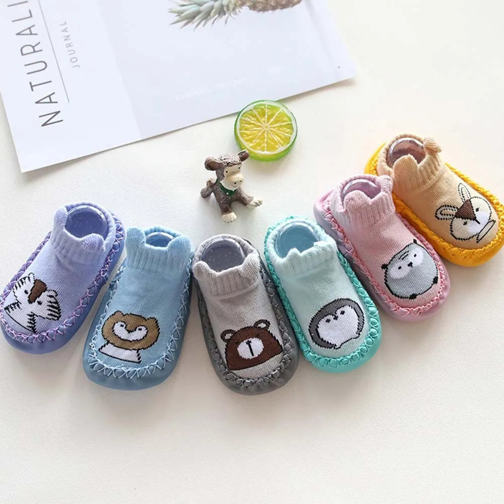 Cotton baby toddler shoes in blue, gray, green, light blue, pink, or yellow, sizes 11cm to 14cm.