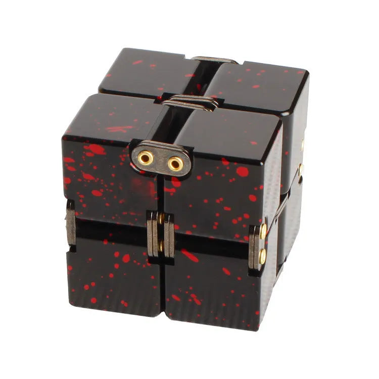 Metal infinity cube stress relief toy, 4cm x 4cm x 4cm, about 170g, in black silver blue red gold colours.