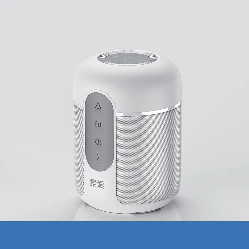 Black portable Bluetooth speaker with 30W output, showing front grille and compact size