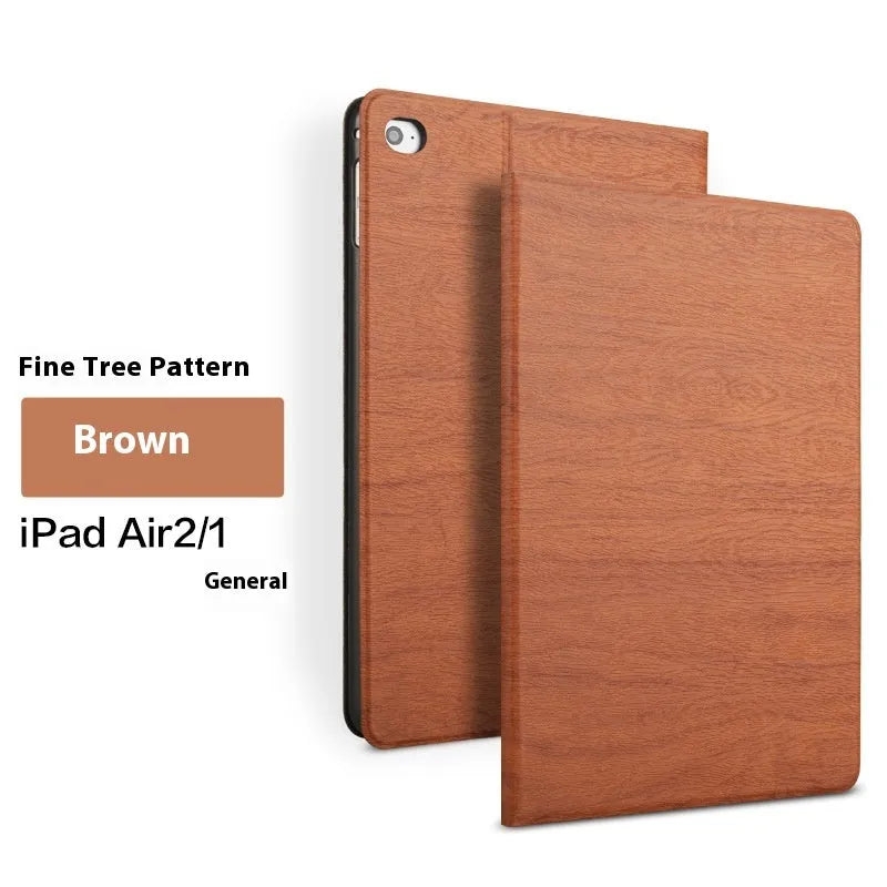 Sapphire blue imitation leather iPad protective cover with an integrated sleep bracket stand.