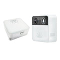White plastic smart camera doorbell, 12x12x4cm, 150g, with mobile phone remote access for home entrance