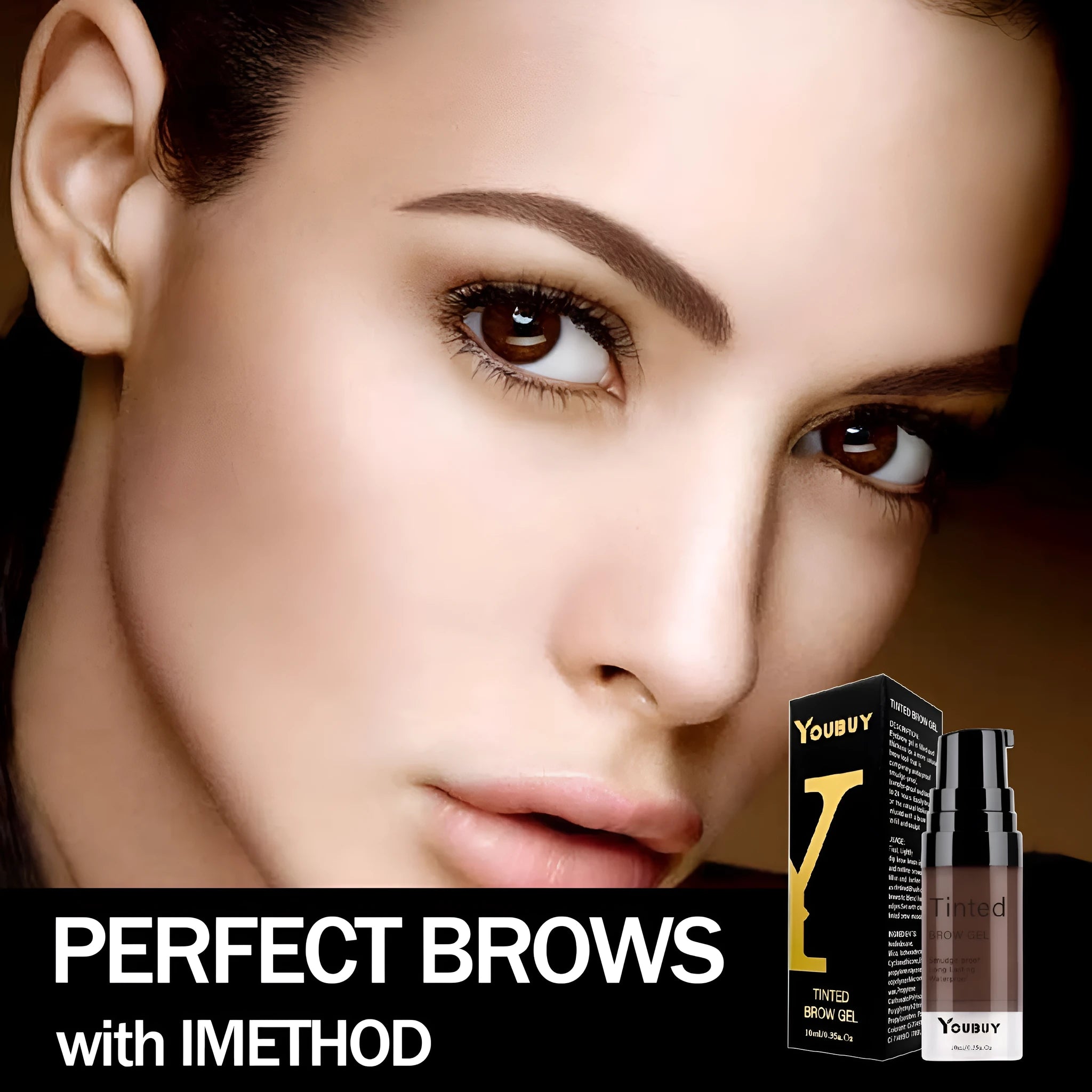 Waterproof eyebrow cream in dark grey and golden yellow shades