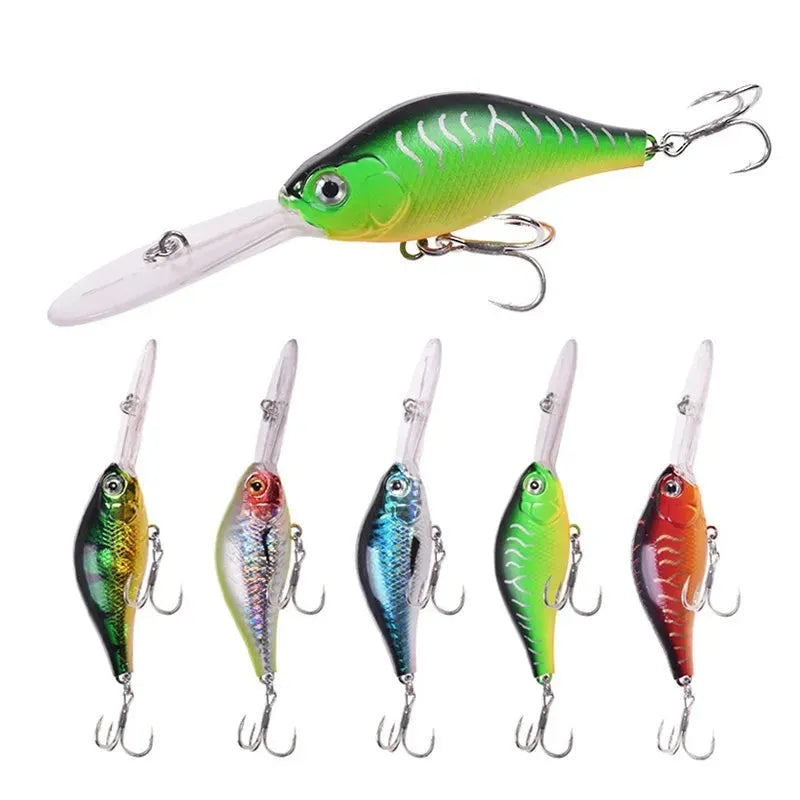 10.5cm deep diving minnow fishing lure with floating rock action in multiple colour options