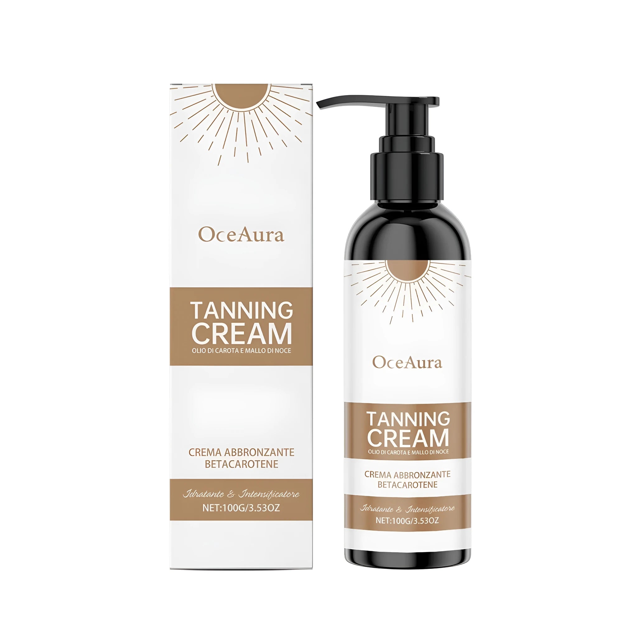100g glass jar of moisturising blackening cream with carrot oil and walnut extract