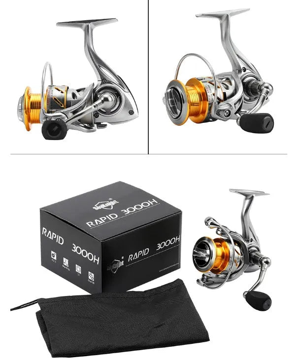 Sea Knight Luya full metal spinning fishing reel with 10+1 stainless steel ball bearings and aluminium spool