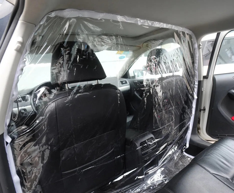 Insulating transparent curtain 1.4m x 2m with white adhesive Velcro and clear PVC film