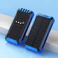Solar wireless power bank in orange black, 173 x 89 x 28mm plastic shell, 10000mAh or 20000mAh capacity