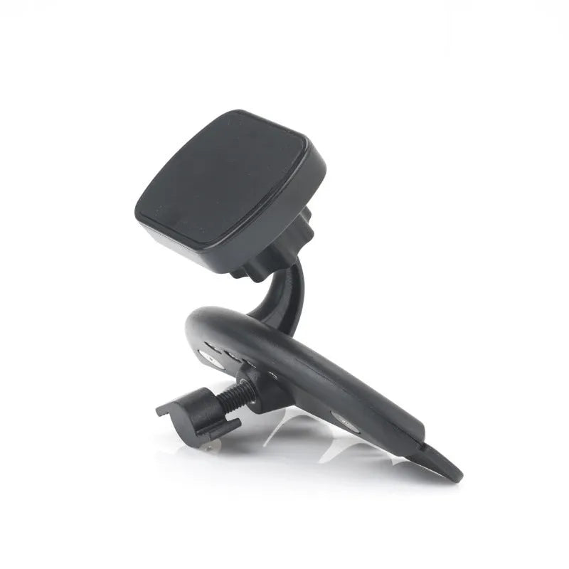 Black car phone holder with CD port bayonet mount and adjustable 50mm to 85mm clamp for 6 inch phones