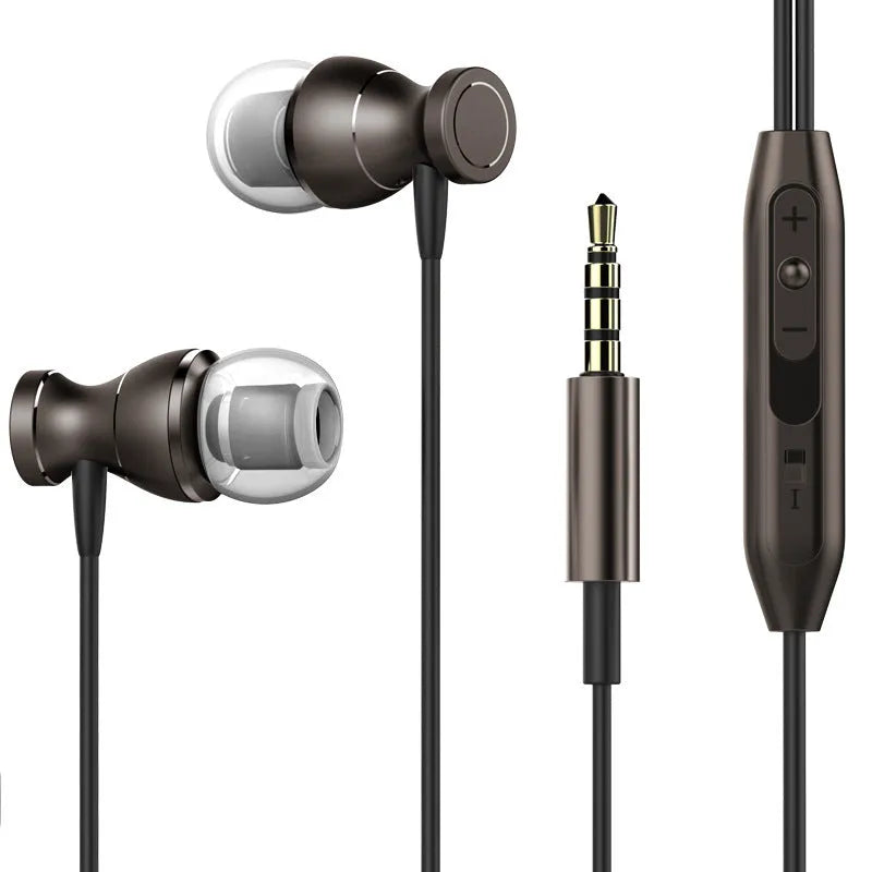 Universal in-ear subwoofer headphones with 3.5mm straight plug in four colour options