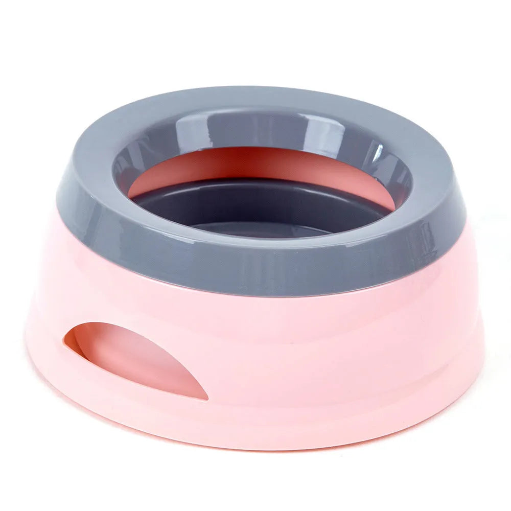Non-spill floating pet bowl in granny grey made from ABS plastic measuring 15.3x18.9x8cm