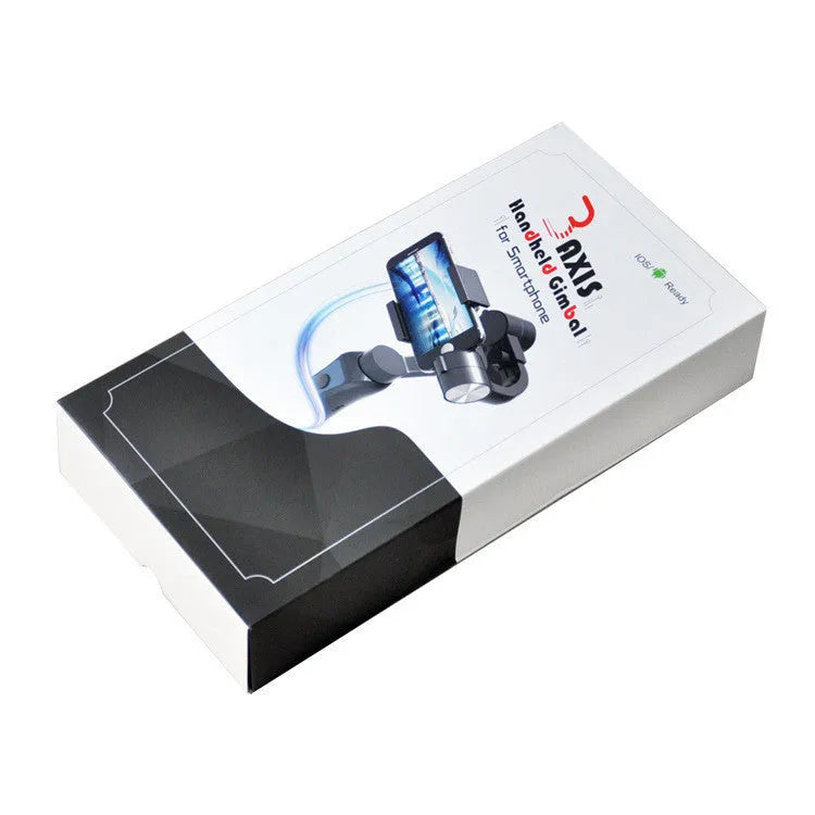 Black 3-axis mobile phone stabilizer gimbal for smartphones up to 6.5 inches