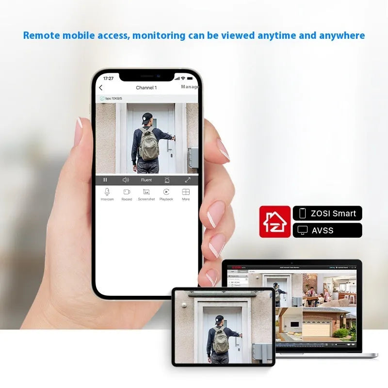 ZOSI Zhou Shi 5MP HD POE network video recorder security system with outdoor cameras