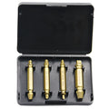 Five-piece 4341 high-speed steel screw extractor and bolt remover tool set.