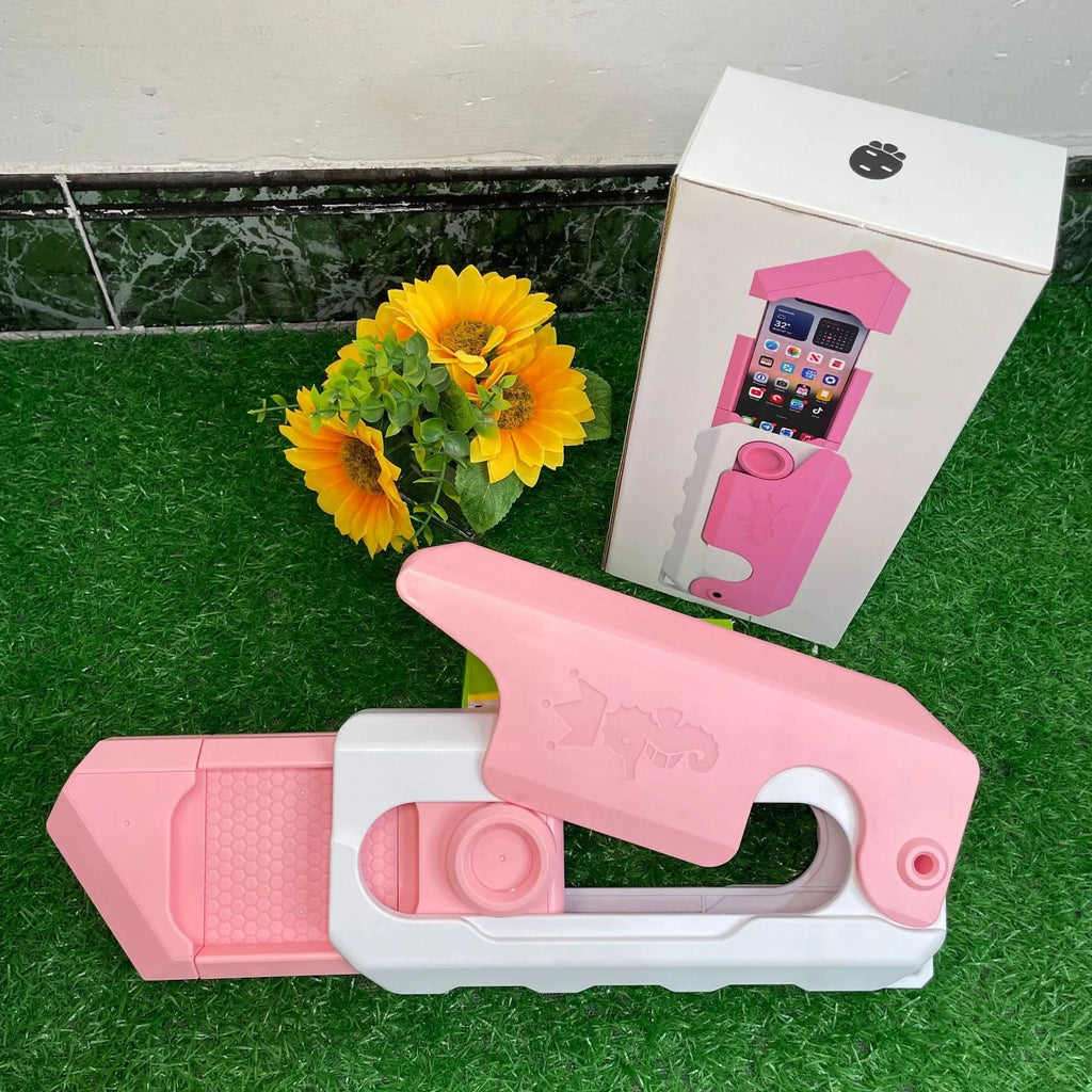 Pink white plastic phone case with vegetable knife toy design for universal mobile phones