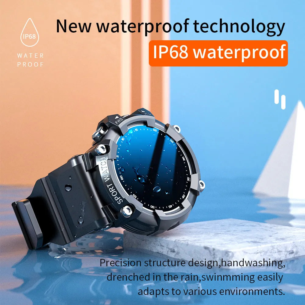 ATTACK 3 IP67 waterproof Bluetooth sports watch in black with round colour screen on a TPU strap.