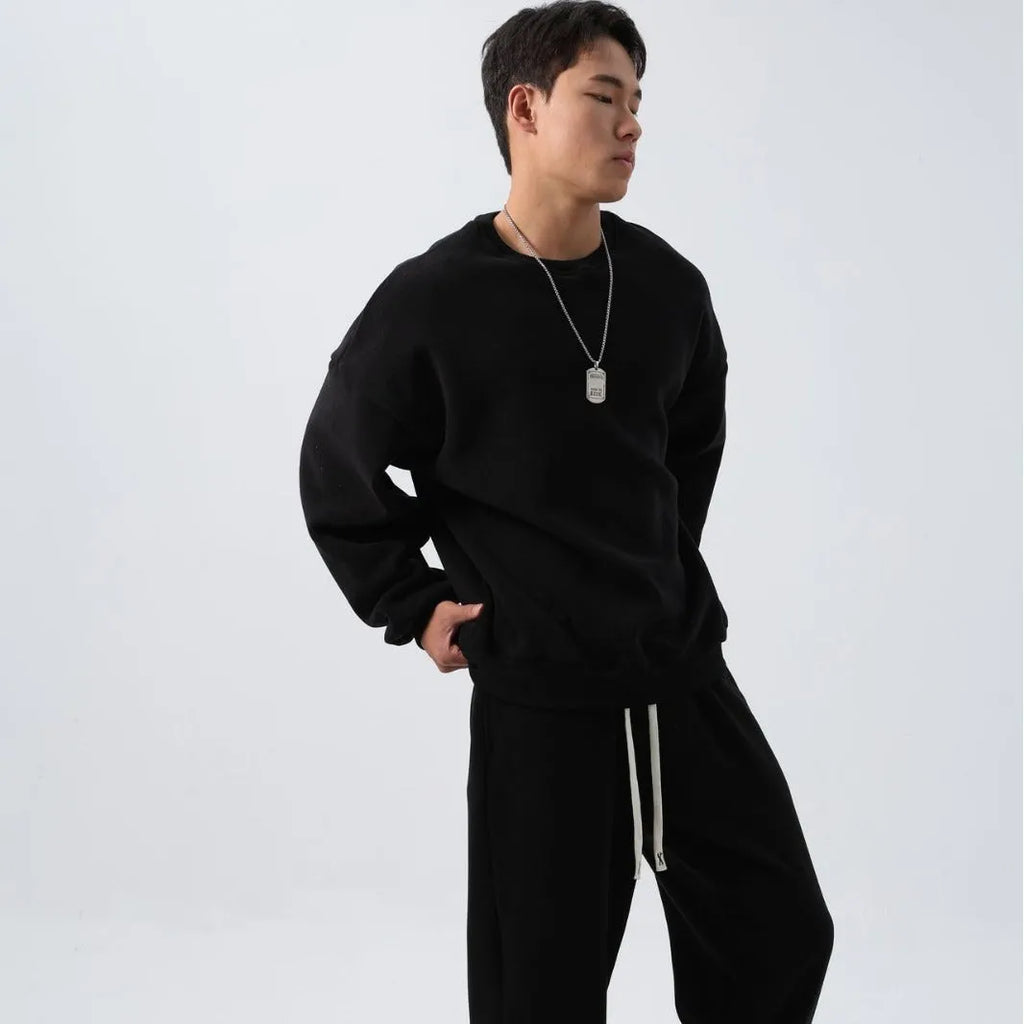 Men's polar fleece winter sports suit with crew neck coat and matching padded trousers in multiple colour options