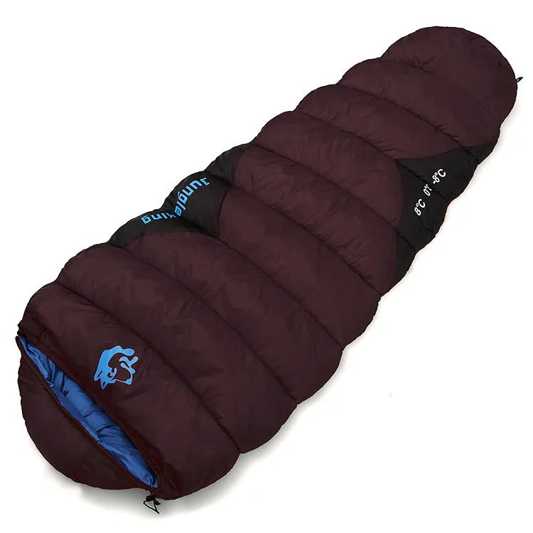 Cotton sleeping bag with compression storage bag in Army Green colour for outdoor camping and fishing