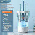 White rechargeable electric makeup brush cleaning tool with USB cable