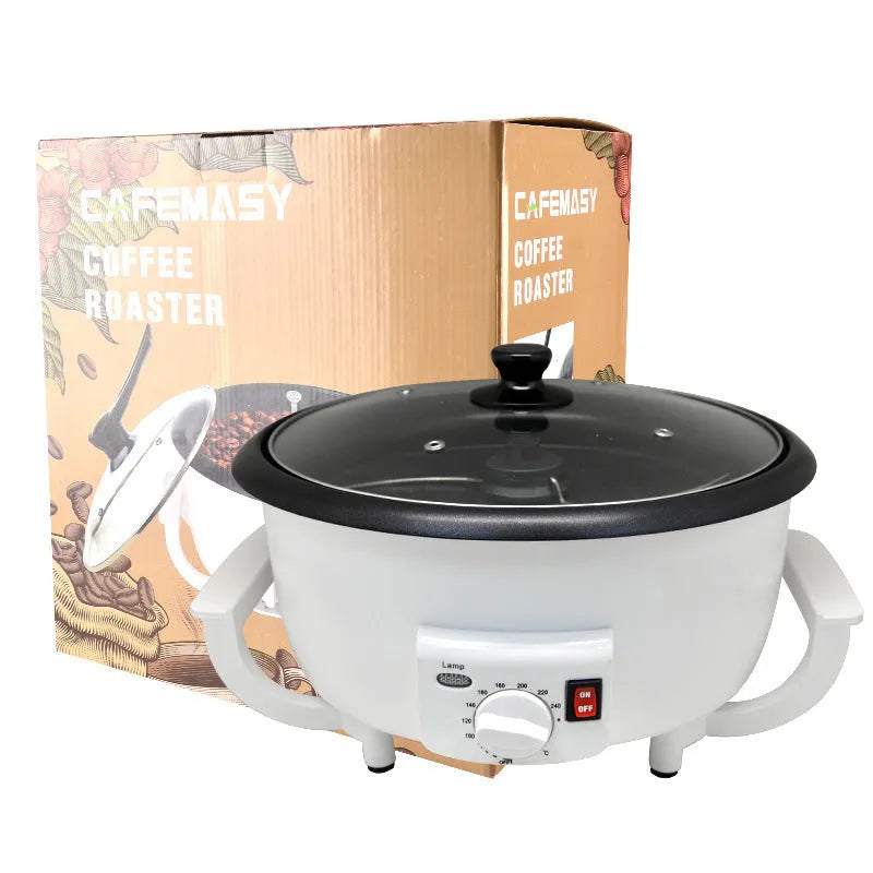 White coffee bean roasting machine with 750g capacity and 1200W power for home use