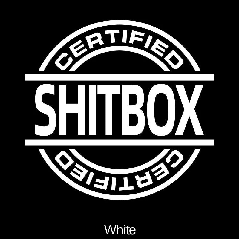 13x12cm vinyl car body sticker showing available colour options including black, white, silver, gold, red, yellow, blue, green, glitter and multicolour