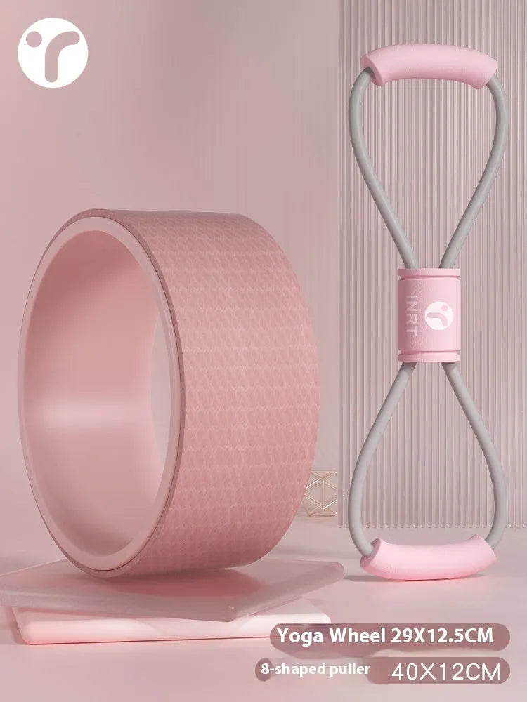 Rubber yoga wheel rear curved roller for Pilates and shoulder opening in a choice of colours