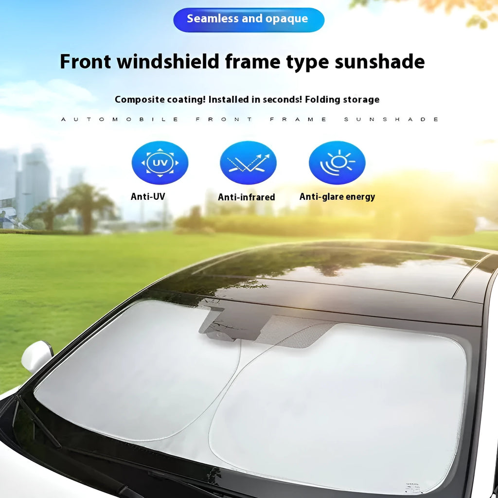 Titanium silver aluminium foil car sunshade for windshield heat and UV protection