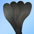 Black 3K carbon fibre full palm running insoles for shock absorption and high elasticity.