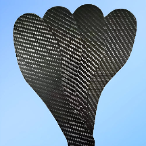 Black 3K carbon fibre full palm running insoles for shock absorption and high elasticity.