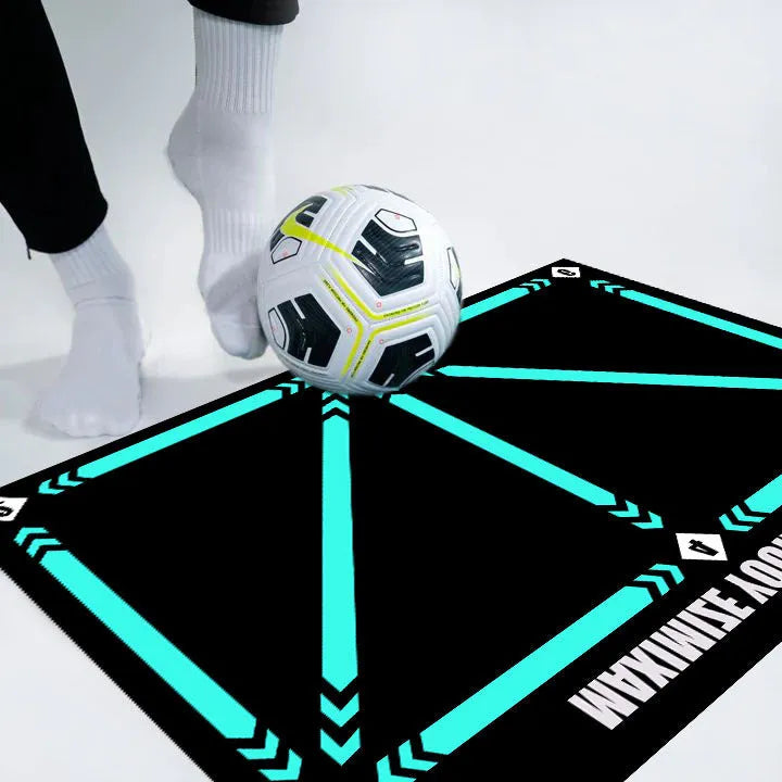 Rubber football training mat in cushion colour for indoor skill practice