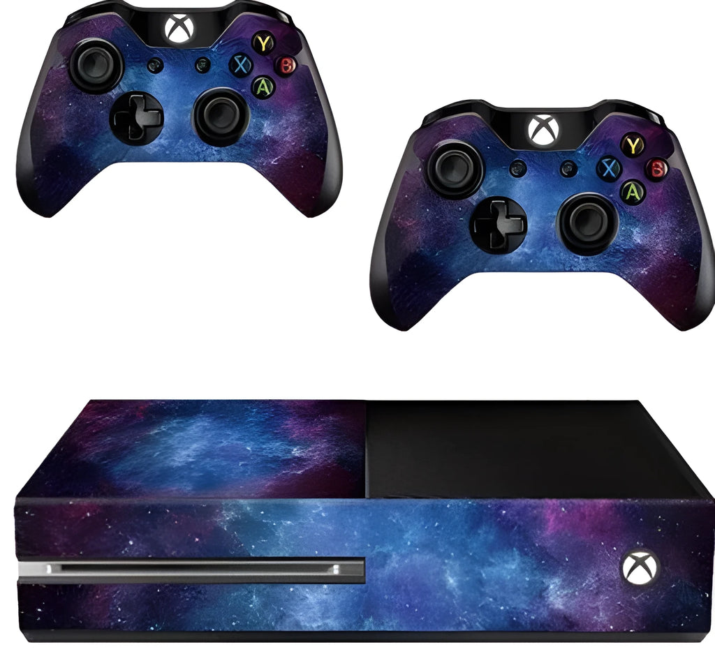 Blue matte film skin sticker pack for Xbox One console with 5 pieces for complete coverage