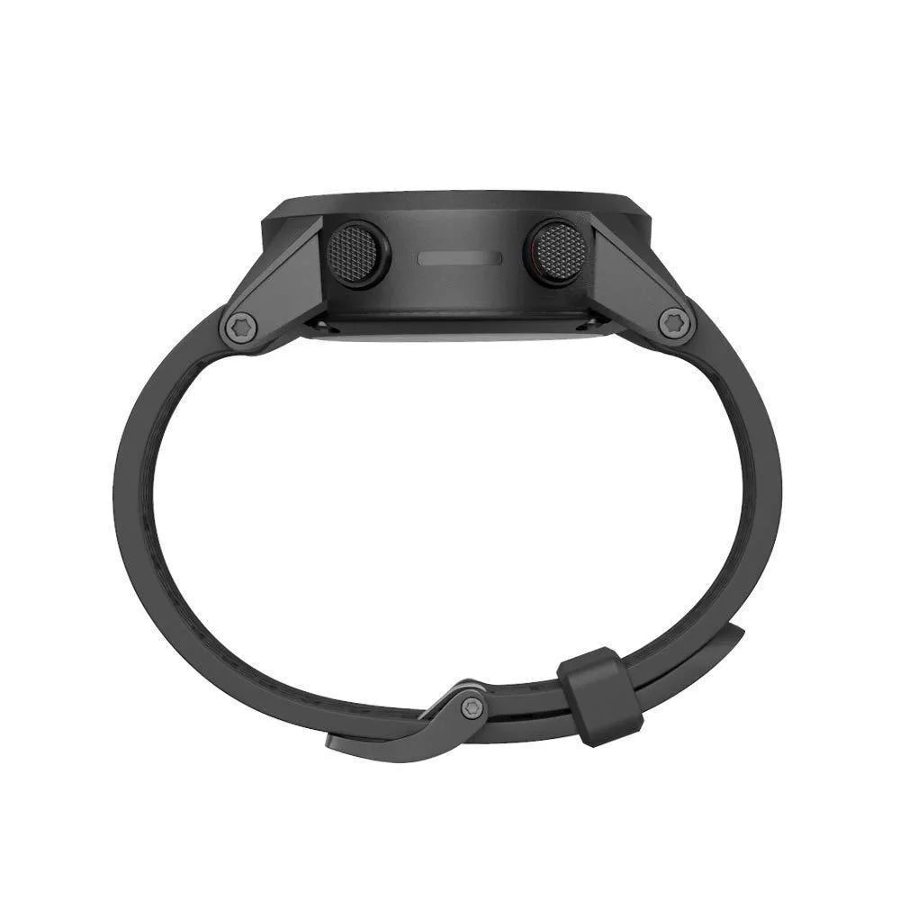 Jiaming 26mm wide silicone sports watch strap shown in black, one of eight available colours