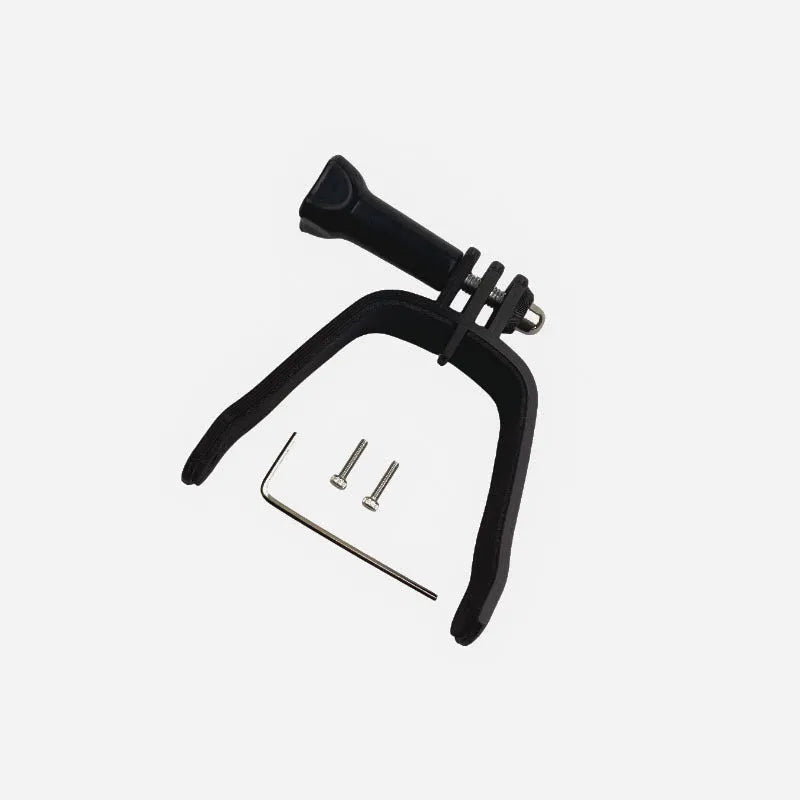 3D-printed hard plastic FPV drone expansion bracket with soft sponge for top-mounted action cameras