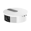 White HD home projector with remote control for bedroom cinema viewing